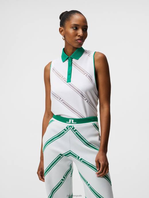 Women J.Lindeberg White Brielle Top Clothing 8R621431