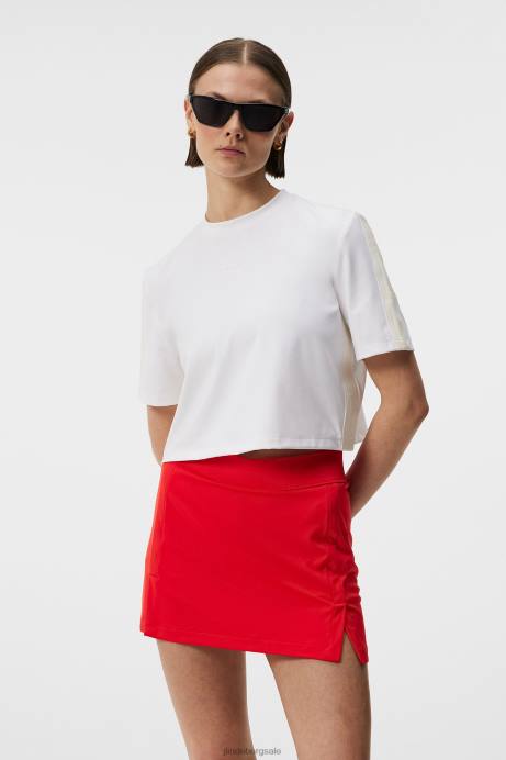 Women J.Lindeberg White Phoebe Top Clothing 8R621506