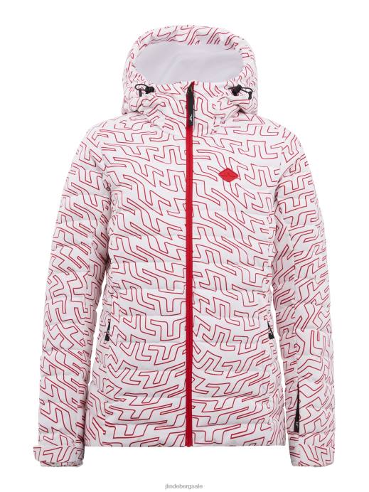 Women J.Lindeberg Bridge Swirl White Thermic Pro Print Down Jacket Clothing 8R622031