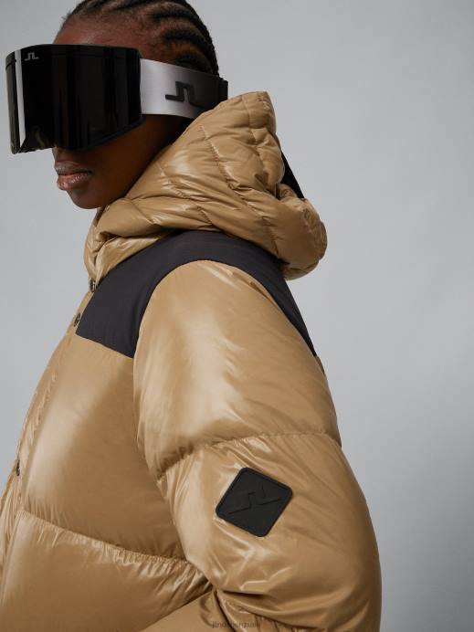 Women J.Lindeberg Tiger Brown Solar Down Jacket Clothing 8R622036