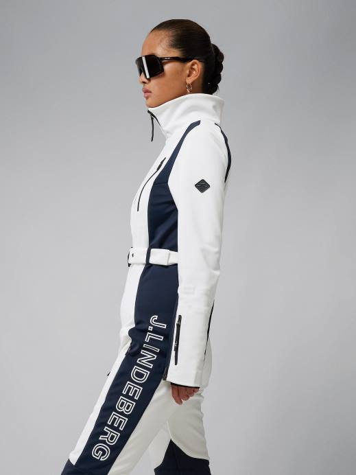 Women J.Lindeberg White Stanford Jumpsuit Clothing 8R622039